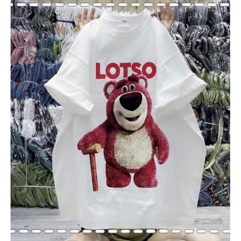 Áo Phông From Rộng In Hình Gấu LOTSO Hồng Unisex | BigBuy360 - bigbuy360.vn