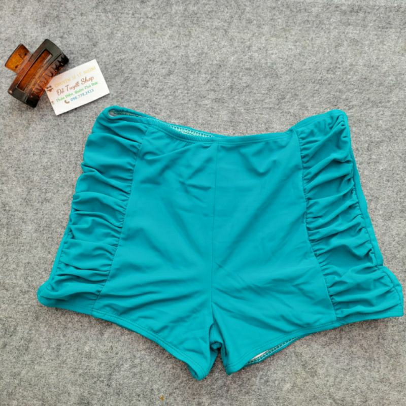 Quần bơi nữ bikini Màu cạp cao qua rốn dáng đùi, may 2 lớp vải dày dặn,siêu co giản,hàng đẹp,free size 40 đến 60 ký