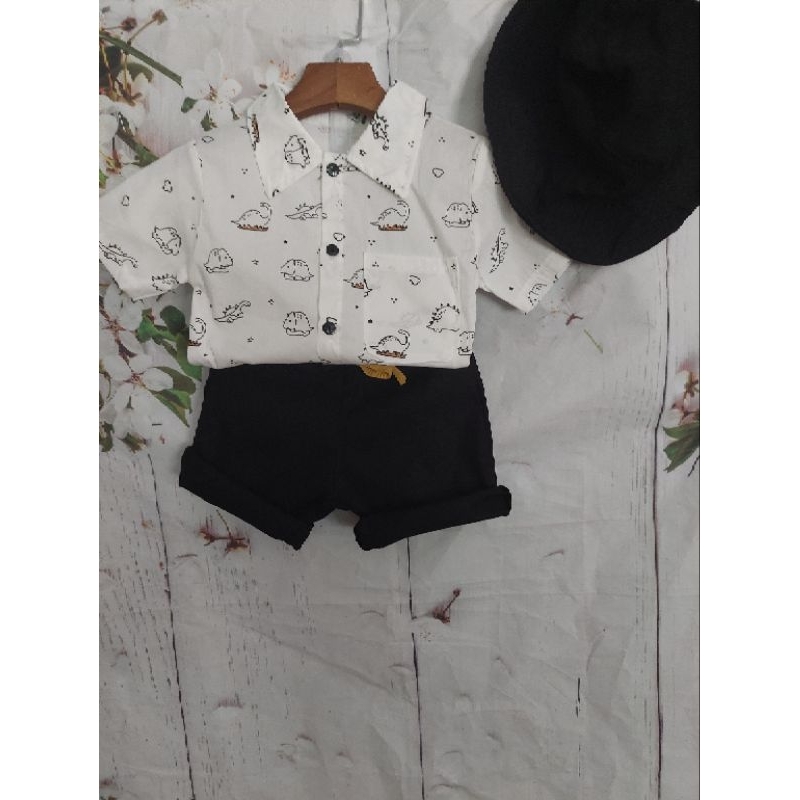 Sét sơ mi bé trai size nhí 3 chi tiết