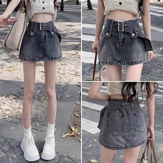 Chân váy jeans kèm đai lót trong siêu hack dáng