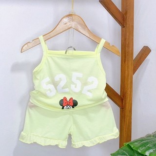 Đồ bộ hai dây bé gái , chất vải cotton mềm mại