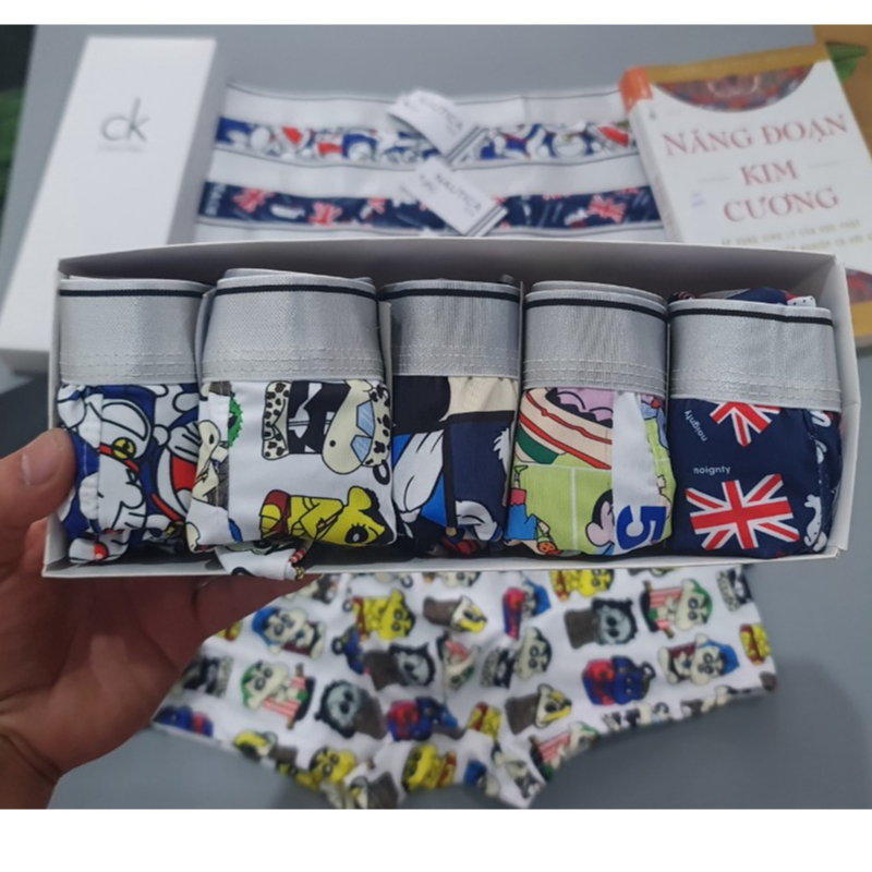 Quần lót nam in hình thun lạnh, quần sịp nam đùi thun lạnh hoạt hình doremon, shin, ... hàng hiệu 15