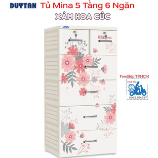☎️ Miễn Phí Giao Hàng TP.HCM ☎️ Tủ nhựa Duy Tân Mina 5 Tầng-6 Ngăn - Hoa Cúc