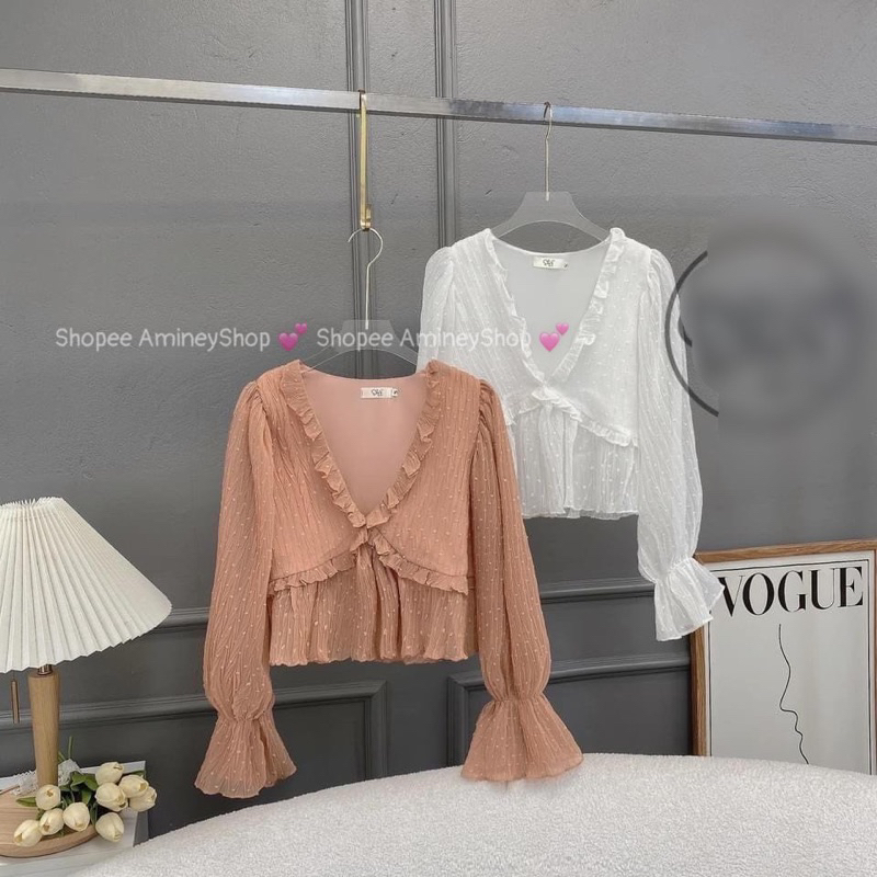 Áo ren bi bánh bèo 3 màu Amineyshop