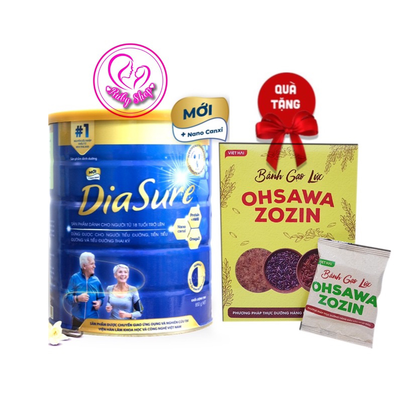 [Sữa tiểu đường] Sữa non Diasure hộp 850g hàng chính hãng date mới + quà bánh ăn kiêng