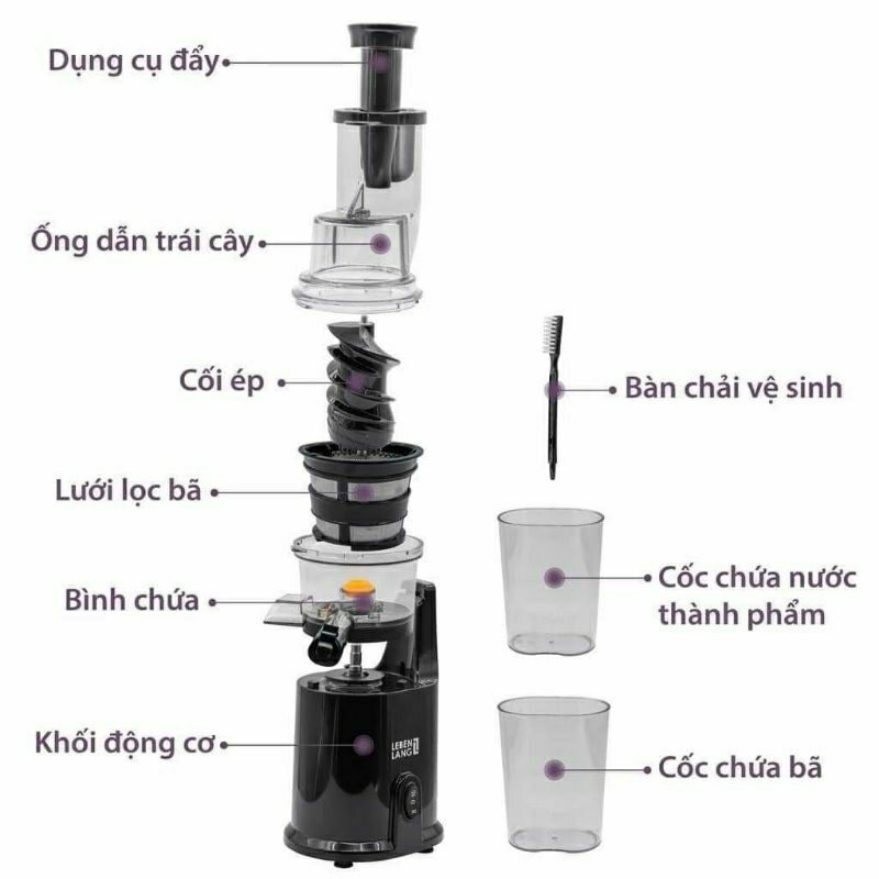 Máy ép chậm LEBELANG LBSD0404 Đức, công suất lớn 200W, bảo hành tận 24 tháng