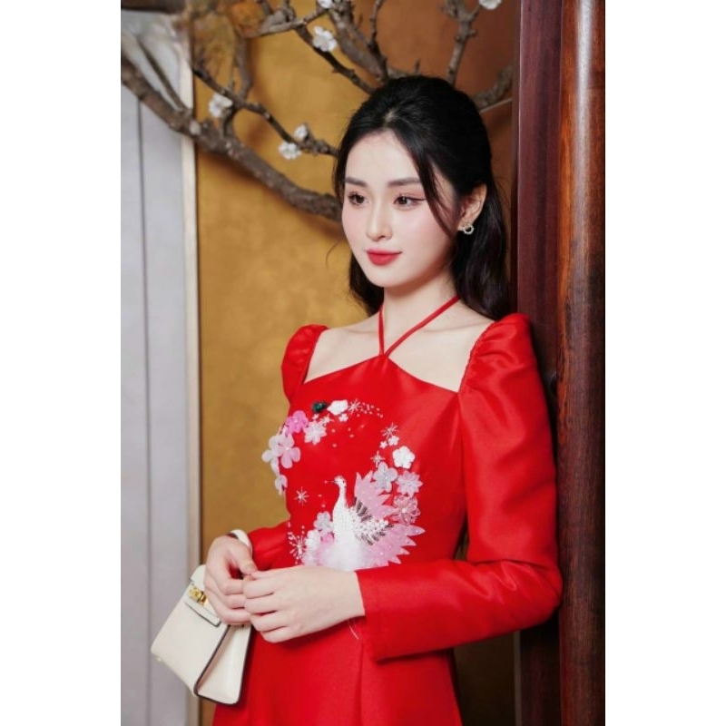 Áo dài ogana đính kết cao cấp đẹp sang chảnh hàng thiết kế đẹp áo dài cao cấp giá rẻ