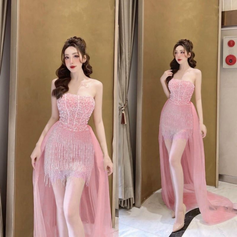 ✨ Đầm body cup tua tua kèm đuôi lưới✨ HÌNH THẬT