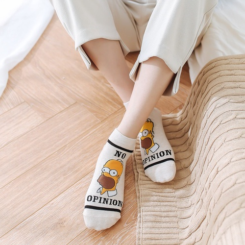 Tất cổ ngắn nam nữ vớ simpson 5M cổ thấp thời trang hàn quốc đẹp giá rẻ  cotton kháng khuẩn MRSOCKS VN100