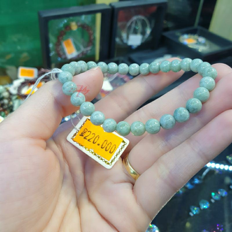 Vòng đá cam thạch xanh 6 ly