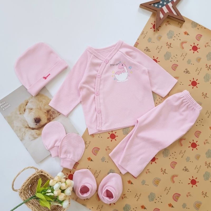 Bunnybaby - Bộ sơ sinh cài chéo cao cấp Bunny bao gồm nón vớ