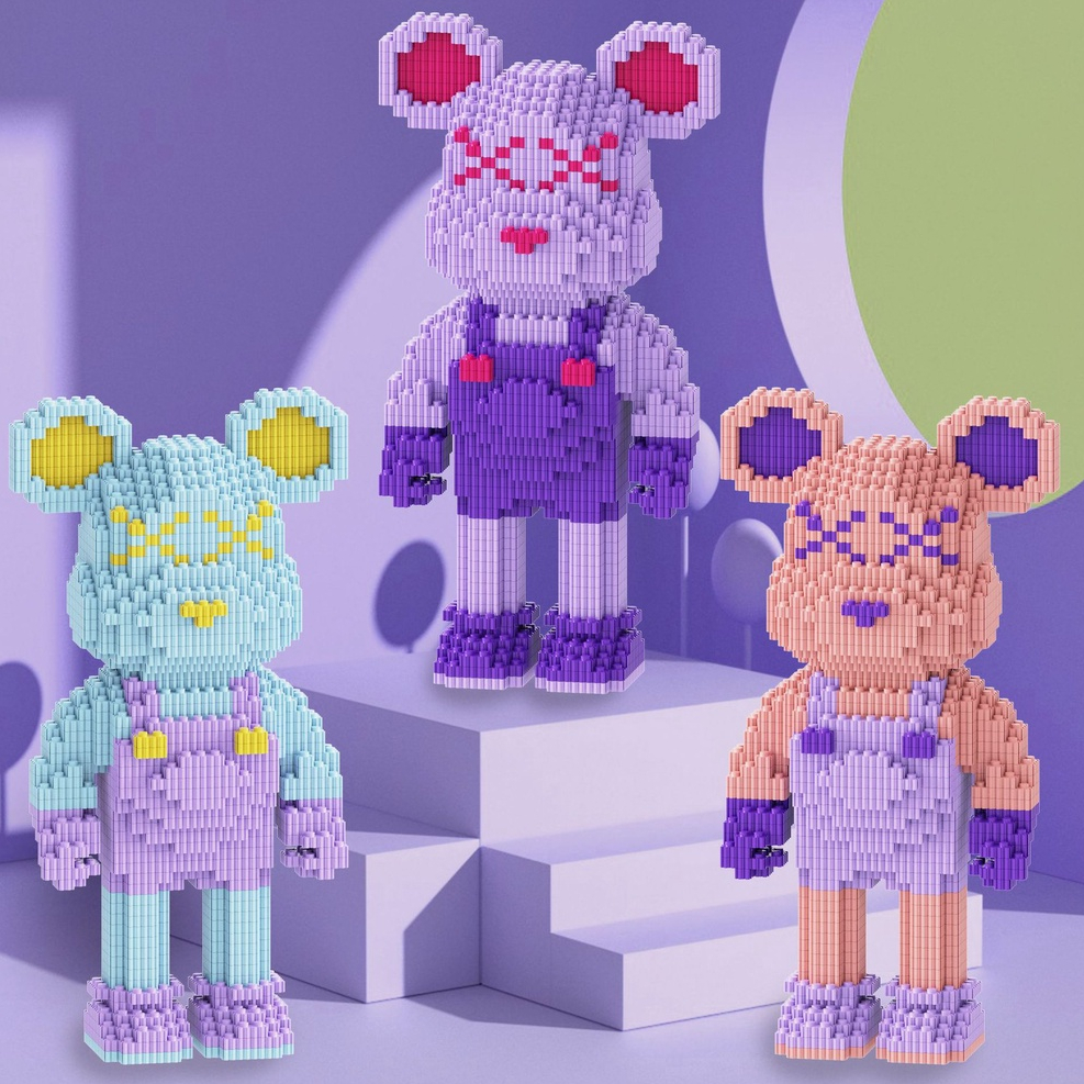 Đồ chơi lắp ráp, đồ chơi lắp ghép 3D mô hình Gấu bearbrick 30cm đồ chơi phát triển trí tuệ dành cho trẻ