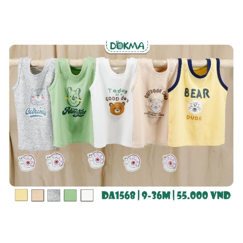 Áo ba lỗ/ sát nách bé trai Dokma 9-36M mã DA1013, DA1568