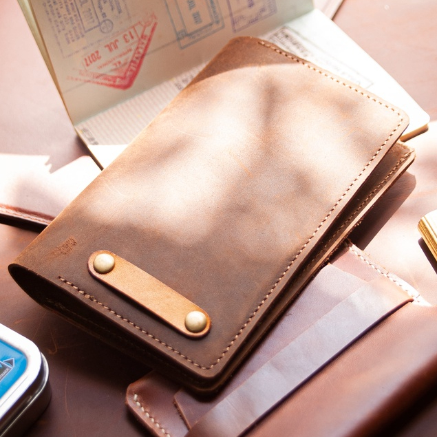 Bao Da Hộ Chiếu, Passport Cover Da Thật, Sáp Dày, Khắc Tên Theo Yêu Cầu