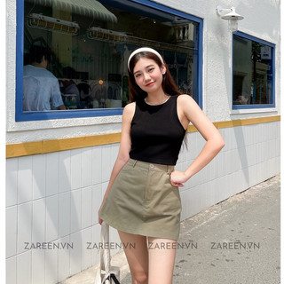 Zareen | chân váy chữ a basic zareen vaa29 xanh rêu
