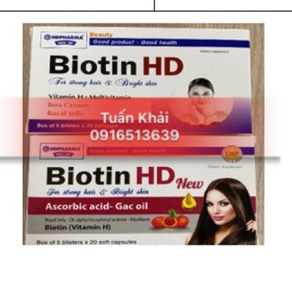 Viên uống Biotin HD giúp cho mái tóc khỏe và làn da sáng- hộp 100 viên