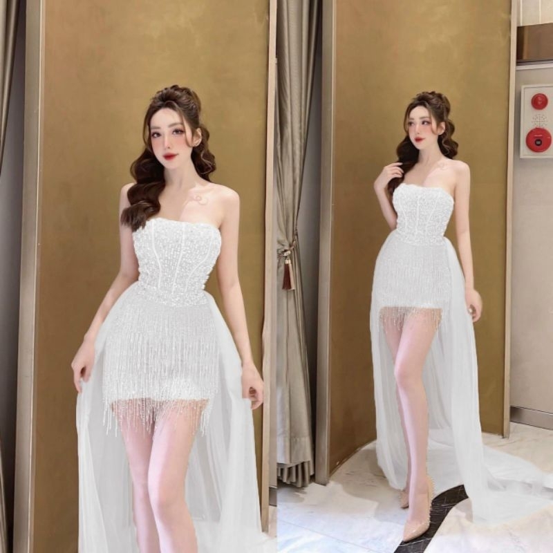 ✨ Đầm body cup tua tua kèm đuôi lưới✨ HÌNH THẬT