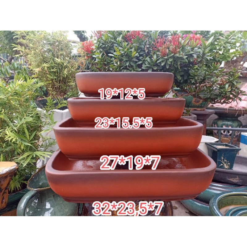 bộ 4 chậu chữ nhật dáng cổ cao cấp