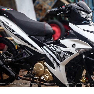 Tem exciter 150 y15zr trắng đen