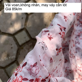 Vải voan chiffon hoa nhí may váy đầm, áo dài, áo sơ mi mã 08
