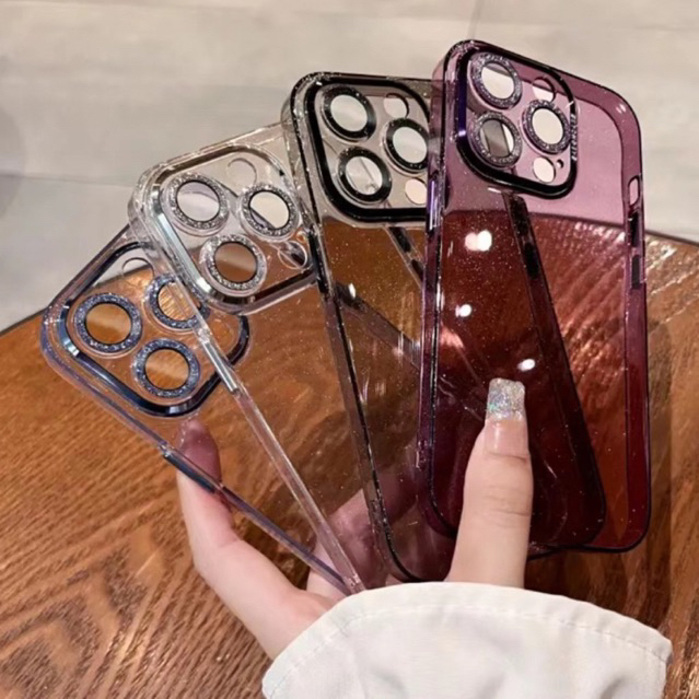 Ốp lưng Meruyi trong ánh nhũ bảo vệ camera cho iPhone 14 Pro max, 14 Pro, 13 Pro max, 12 Pro max siêu lấp lánh nổi bật