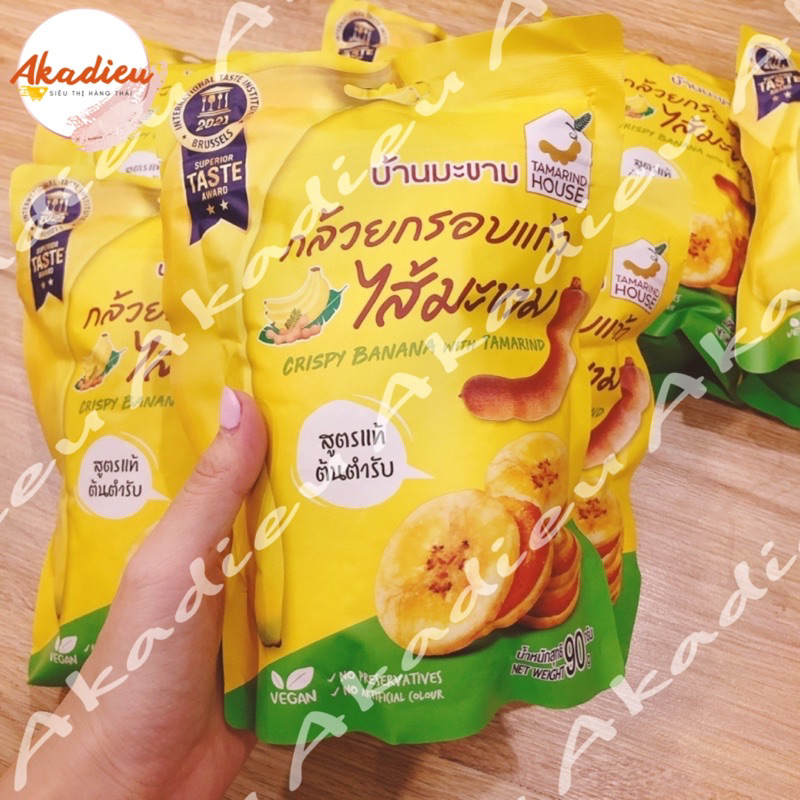 Chuối sấy kẹp me chua ngọt Thái Lan gói to 90gr