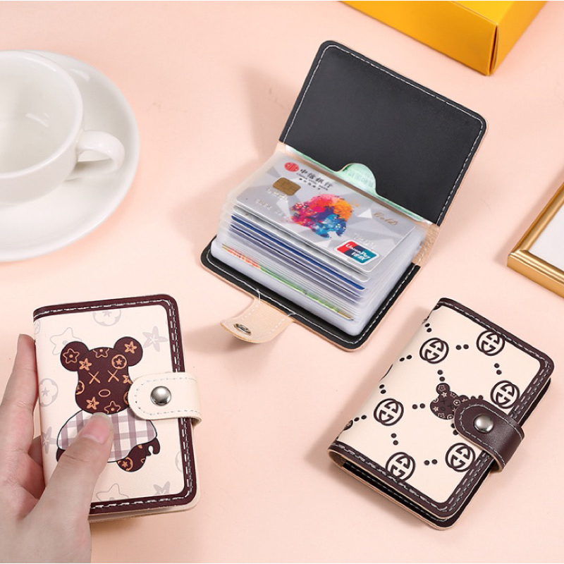 Ví cầm tay nữ mini đựng tiền đựng thẻ nhiều ngăn hình gấu dâu đáng yêu