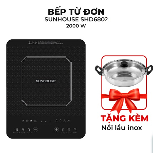 Bếp từ đơn Sunhouse SHD6802 công suất 2000w