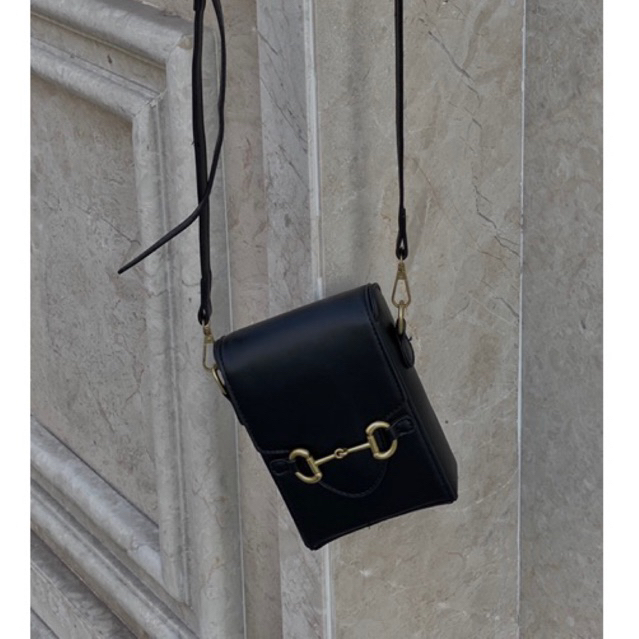 ESP001- Túi UNISEX da PU cao cấp nhỏ mini đeo chéo unisex đựng điện thoại khoá nam châm đơn giản.