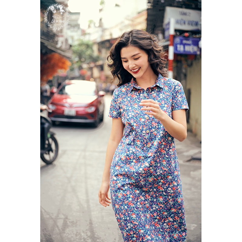 Váy Hè Suông A Sơmi Lá In Hoa Chất Thô Mát 38-74kg