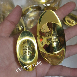 Thỏi vàng tài lộc nhiều cỡ bằng đồng nguyên khối vàng bóng đẹp vật phẩm phong thủy tài lộc chiêu tài giá sỉ
