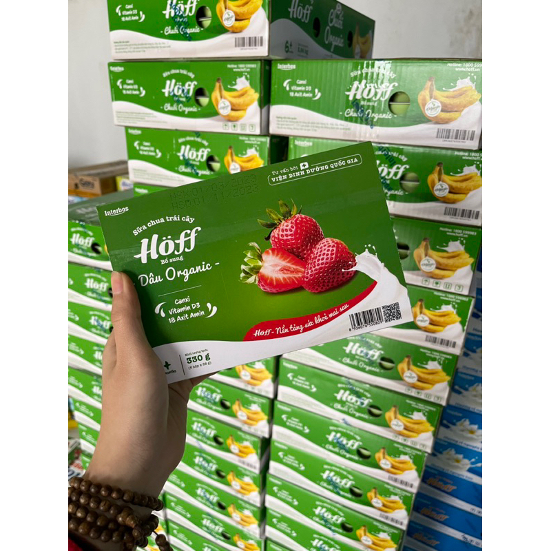 hoff sữa chua organic dâu chuối