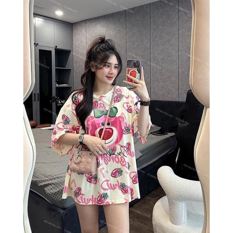 ÁO PHÔNG GẤU DÂU HỒNG