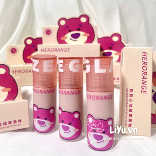 Herorange son gấu hồng 🧸🌸 chất kem lì căng mịn môi cùng màu son hot trend she0004