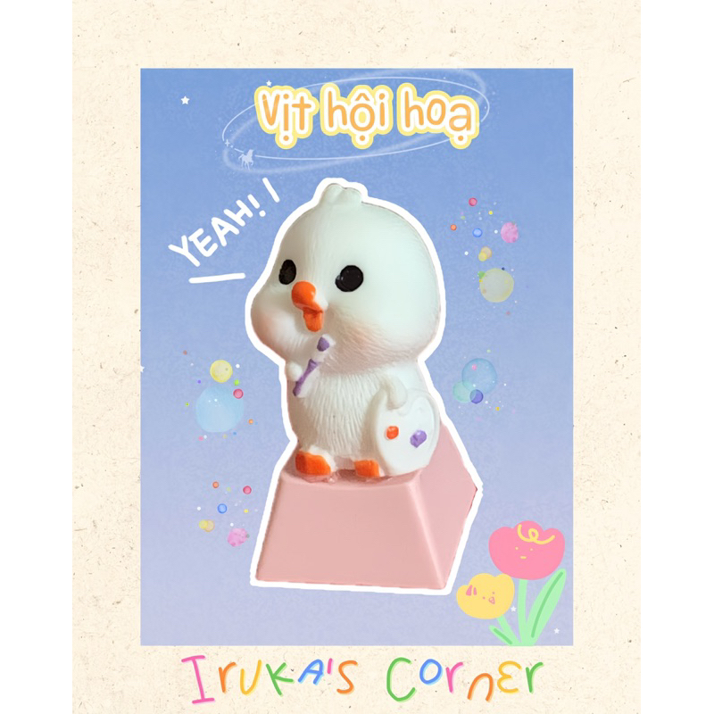 ✨Nút bàn phím cơ Abs doubleshot vịt trắng chăm chỉ Keycap vịt trắng dễ thương✨