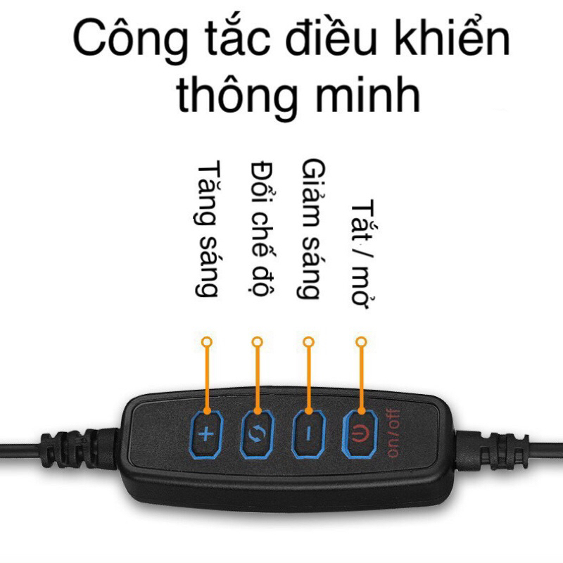 Đèn Livestream 16cm Để Bàn 2 Kẹp HOLOCOM G40 Hỗ Trợ Livestream - Quay Video - Quay Tiktok -Giá Đỡ Điện Thoại Xoay 360 Độ