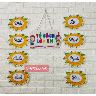 Set trang trí thư viện hoa hướng dương