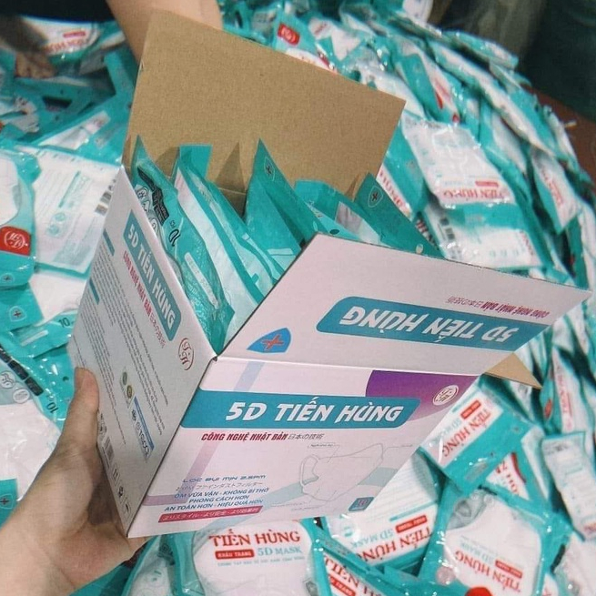 Túi 1 gói 10 chiếc khẩu trang kháng khuẩn  5D Tiến Hùng   hot hit, ôm gọn mặt