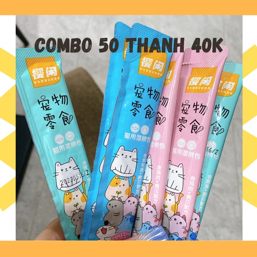 Combo 50 thanh Súp thưởng cho mèo Shizuka 15gr