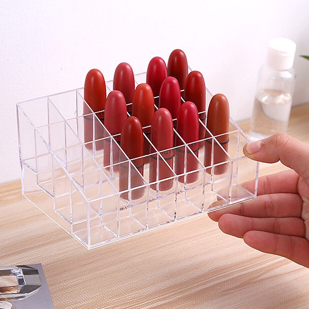 Khay đựng son mini 24 ô chất liệu Mica trong suốt