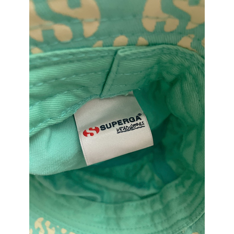 Thanh lý nón bucket Superga chính hãng màu xanh mint - freesize