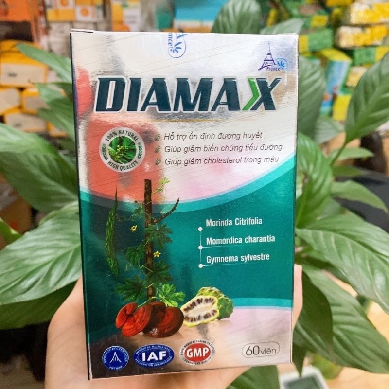 Viên uống DIAMAX hỗ trợ giảm đường huyết và giảm cholesterol trong máu- Hộp 60 viên