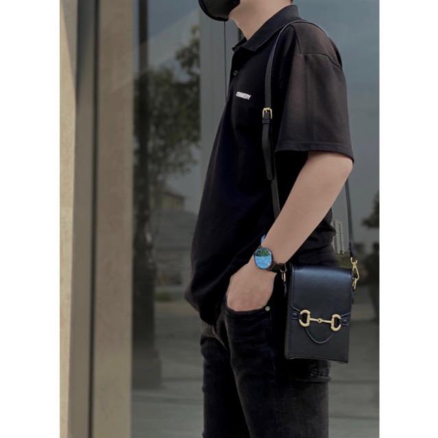 ESP001- Túi UNISEX da PU cao cấp nhỏ mini đeo chéo unisex đựng điện thoại khoá nam châm đơn giản.