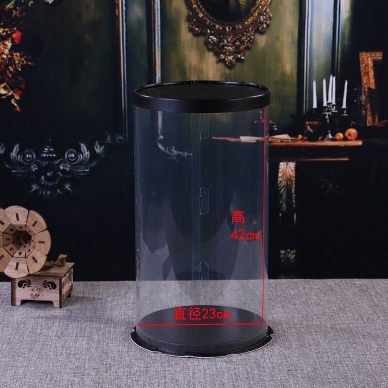 Hộp mica trụ tròn 4 tầng đựng bánh kem, hoa, quà tặng