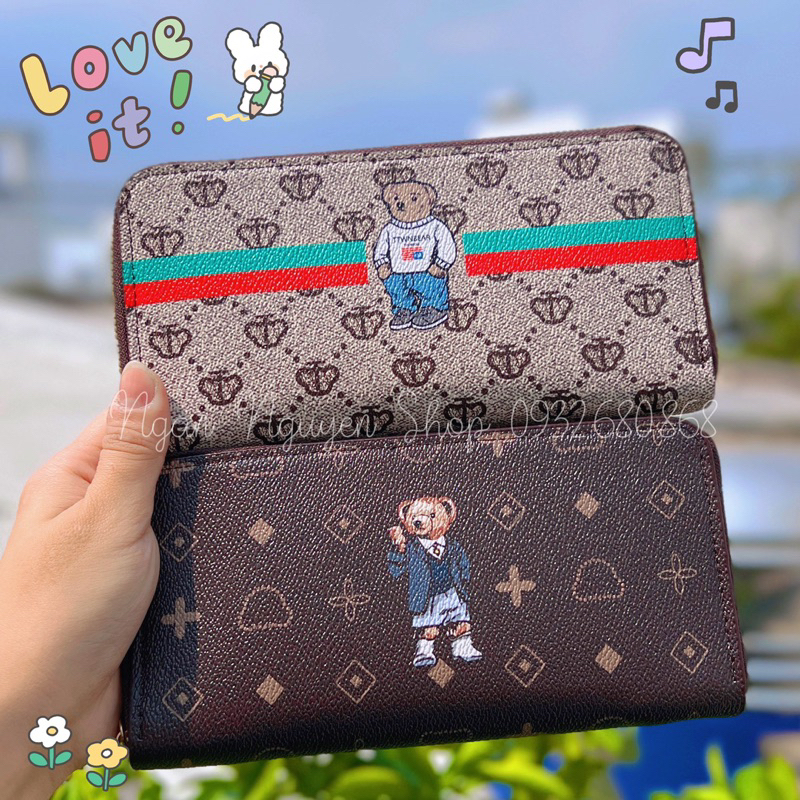 Ví Dài Nữ Gấu Dâu Lotso Khoá Kéo Nhiều Ngăn