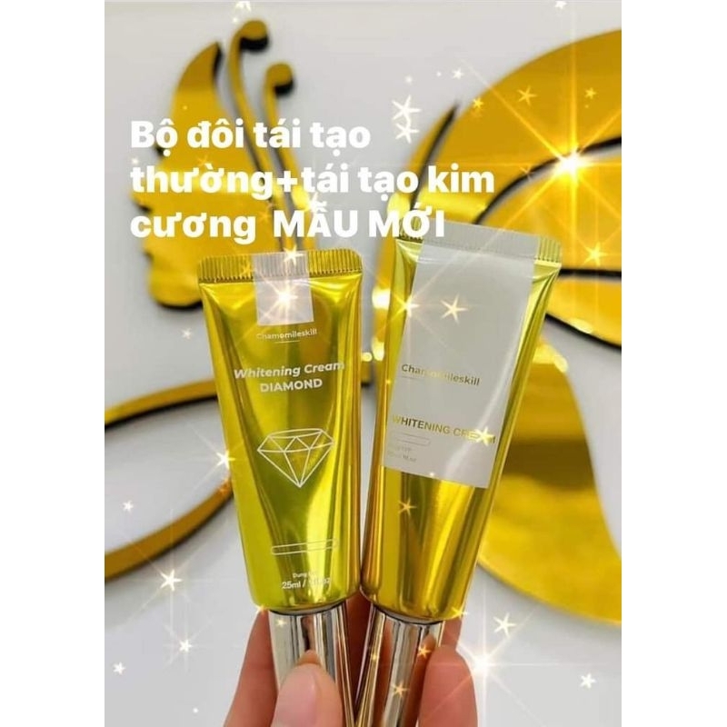 Combo kem tái tạo vàng và kem tái tạo kim cương chamomileskill hàng chuẩn