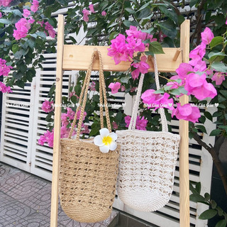 Set nón, túi len đeo vai vintage ( ảnh thật )