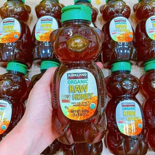 Mật ong con gấu Kirkland Signature Raw Organic Honey Bear 680g của Mỹ HyFood