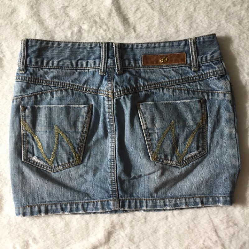 Váy jean cạp thấp y2k miniskirts