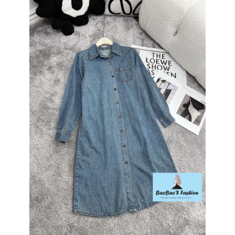 Đầm jean bò suông dáng dài